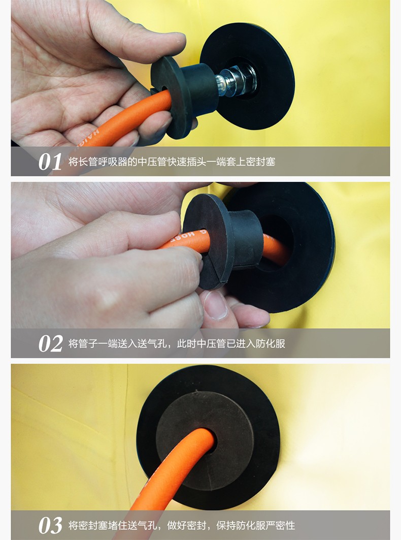 海固定制款！內(nèi)置外接 內(nèi)置插孔防化服圖片3