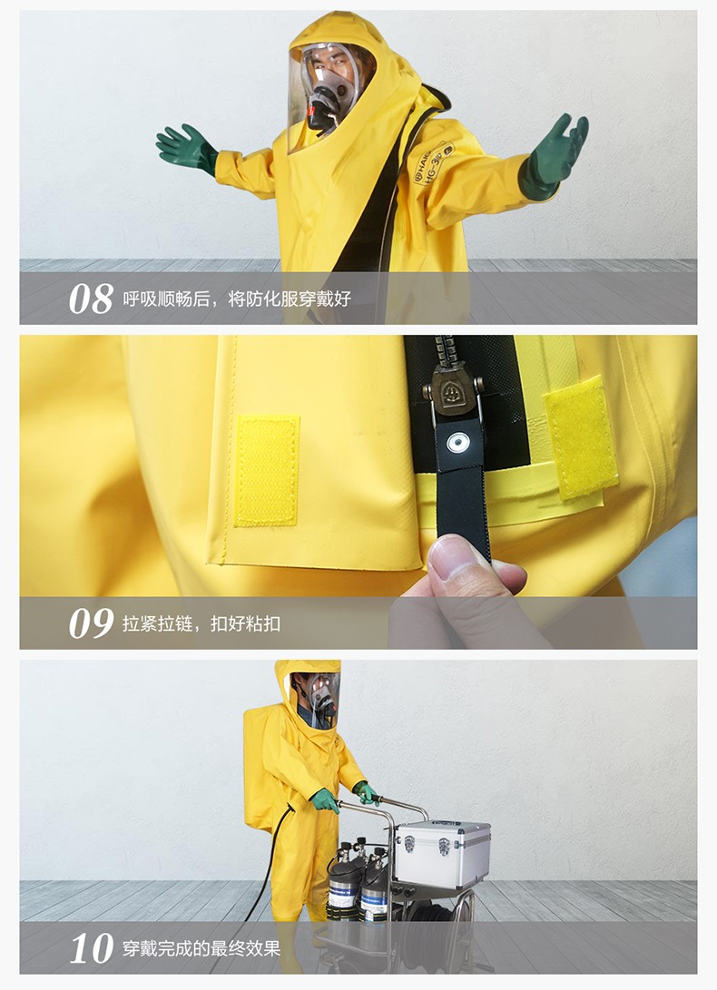 海固定制款！內(nèi)置外接 內(nèi)置插孔防化服圖片5