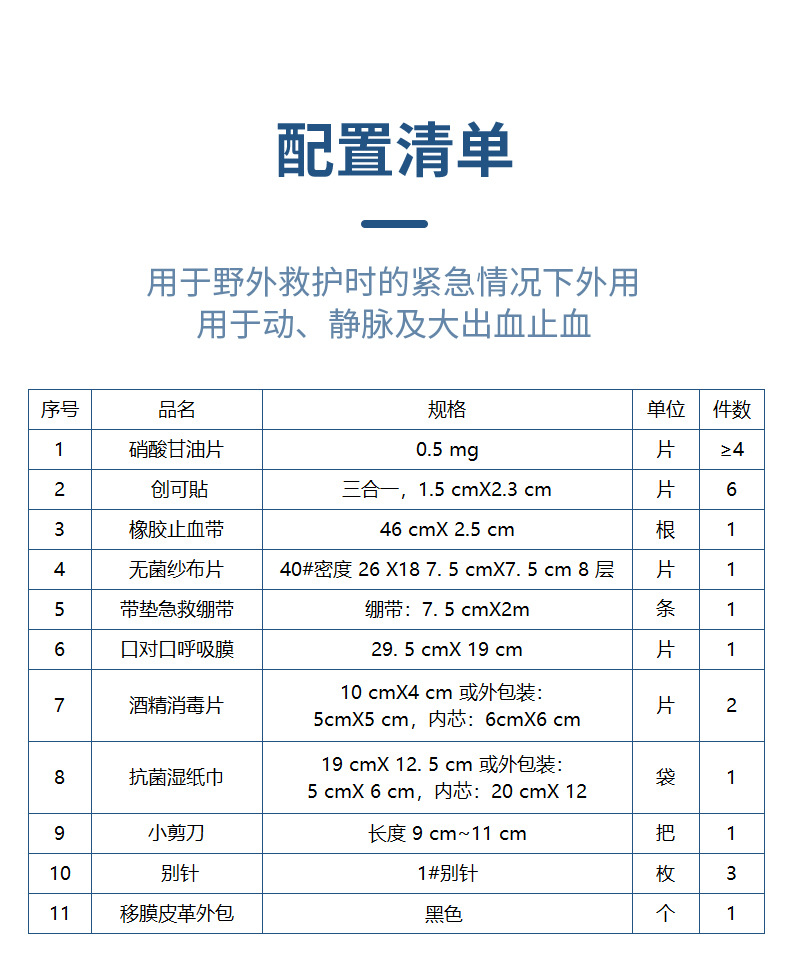 藍(lán)帆醫(yī)療便攜車(chē)載急救包圖片4