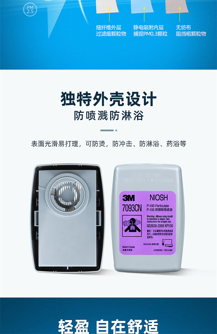 3M7093CN濾塵盒 P100/KP100過(guò)濾盒圖片4