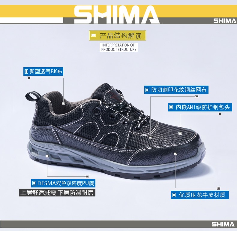 SHIMA?，擠16001透氣防砸防滑勞保鞋圖片2