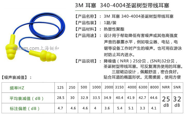 3M340-4004圣誕樹型帶線耳塞產(chǎn)品性能及特點(diǎn)