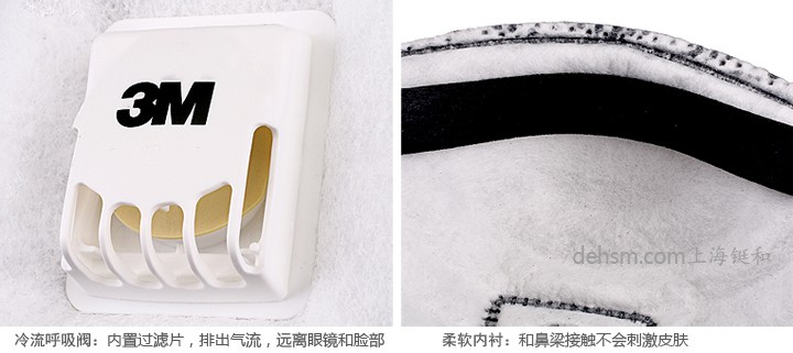 3m8514焊接口罩冷流呼吸閥設(shè)計，配有柔軟內(nèi)襯
